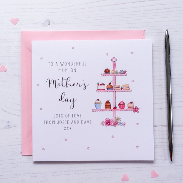 Personalised Mother's Day Card - Afternoon tea and cake