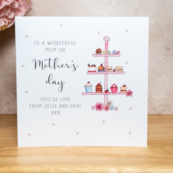 Personalised Mother's Day Card - Afternoon tea and cake