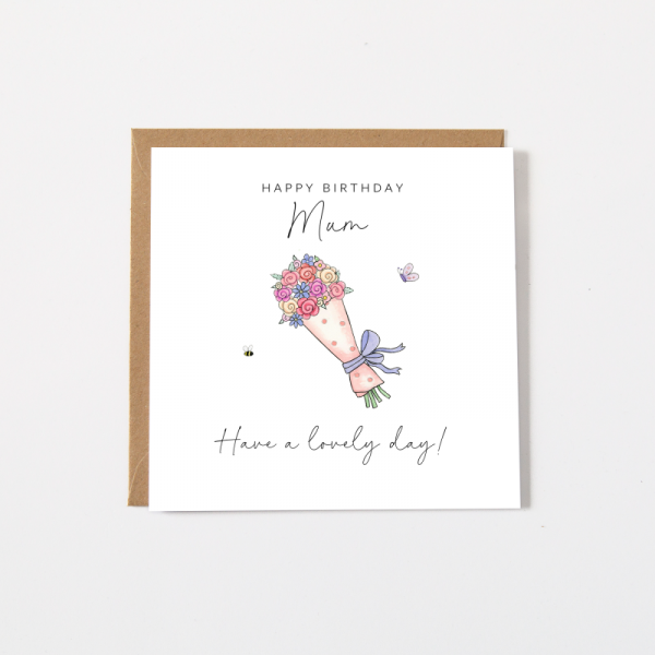 Personalised Birthday Card - Flowers bouquet