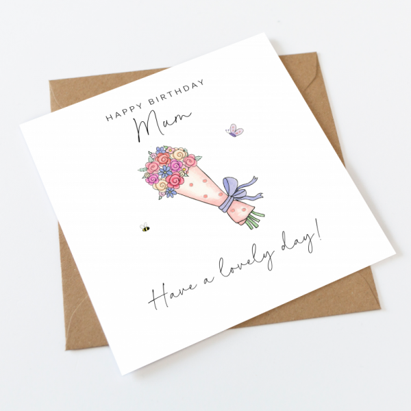 Personalised Birthday Card - Flowers bouquet