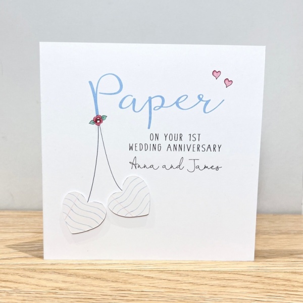 Personalised Paper Wedding Anniversary Card - 1st Anniversary Cards