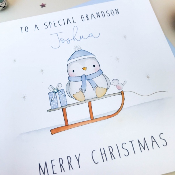 Personalised Boys Christmas Card