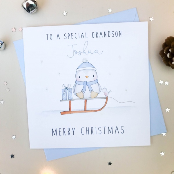 Personalised Boys Christmas Card