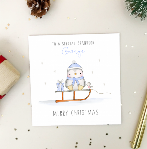 Personalised Boys Christmas Card