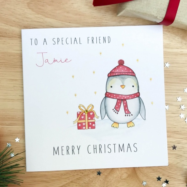 Personalised Christmas Card - Penguin