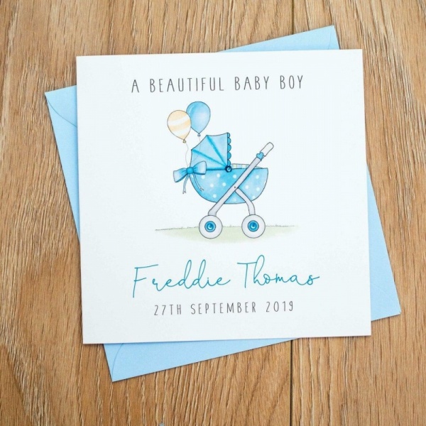 Personalised Baby Boy Card - New Baby Boy Card