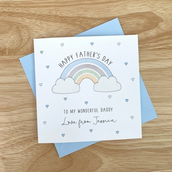 Personalised Father's Day Card - Rainbow fathers Day Card