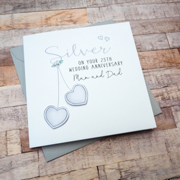 Personalised Silver Wedding Anniversary Card - 25th Anniversary Card