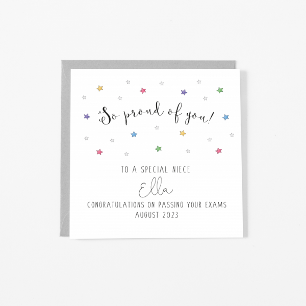 Personalised So Proud Of You Card - Well Done Card - Passed your Exams Card