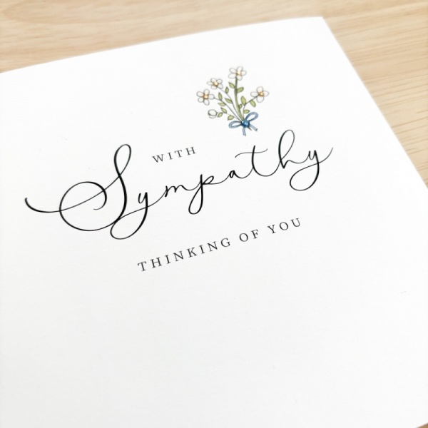 Personalised Sympathy Card with flowers