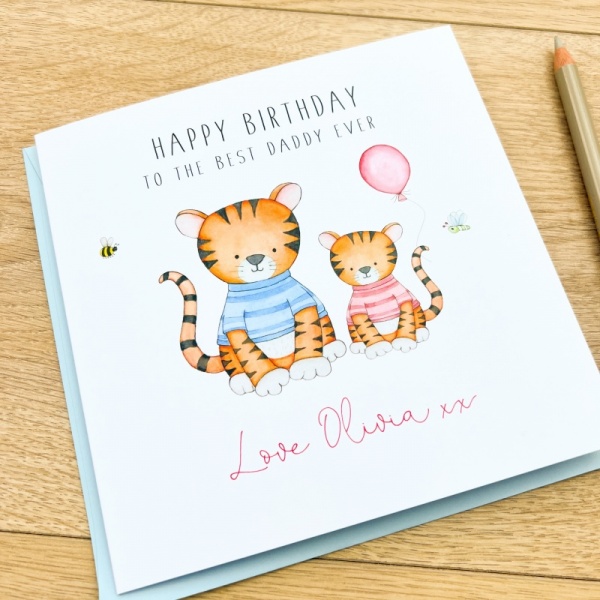 Daddy Birthday Card - Tiger