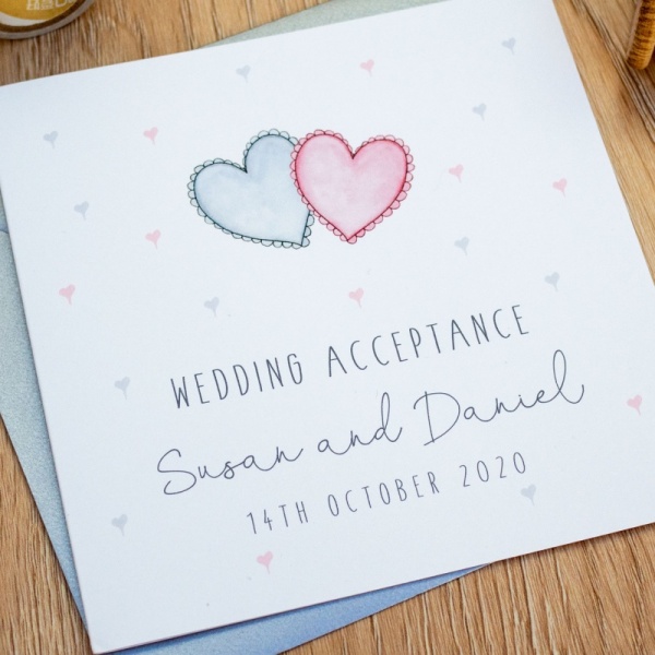 Personalised Wedding Acceptance Card