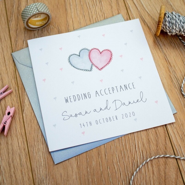 Personalised Wedding Acceptance Card