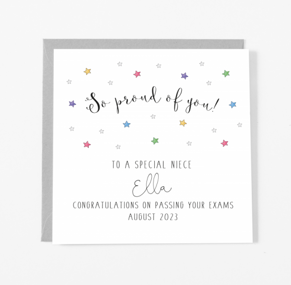 Personalised So Proud Of You Card - Well Done Card - Passed your Exams Card