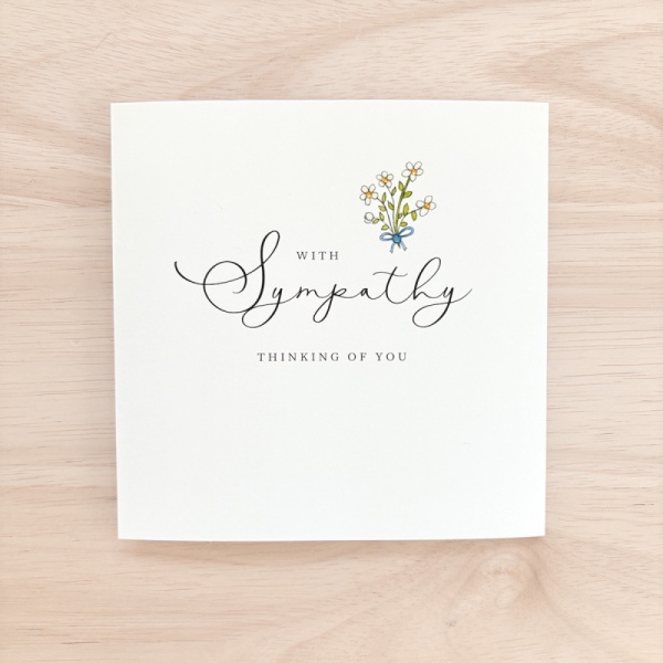 Personalised Sympathy Card with flowers